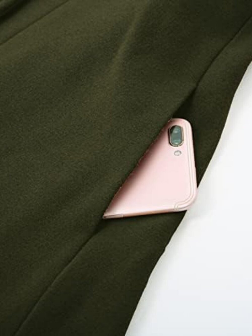 Chic Women's Double Breasted Pea Coat | A-Line Long Winter Trench with Pockets - Picture 2 of 6